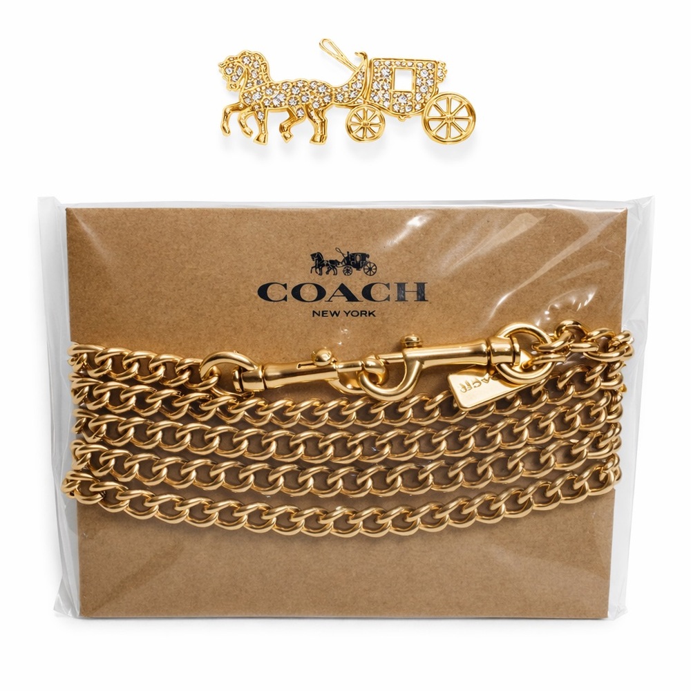 Coach‎ Gold Chain Strap 46” Replacement Strap NWT
